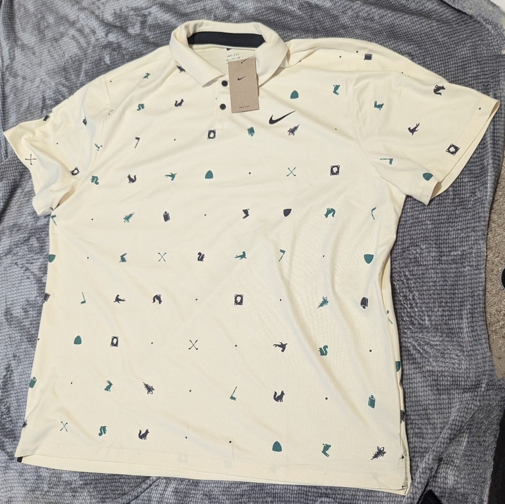 Nike dri fit mens icon print polo Sz 2XL NWT